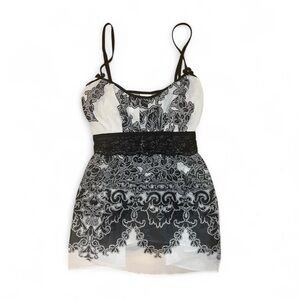 In Bloom Black and White Lace Camisole